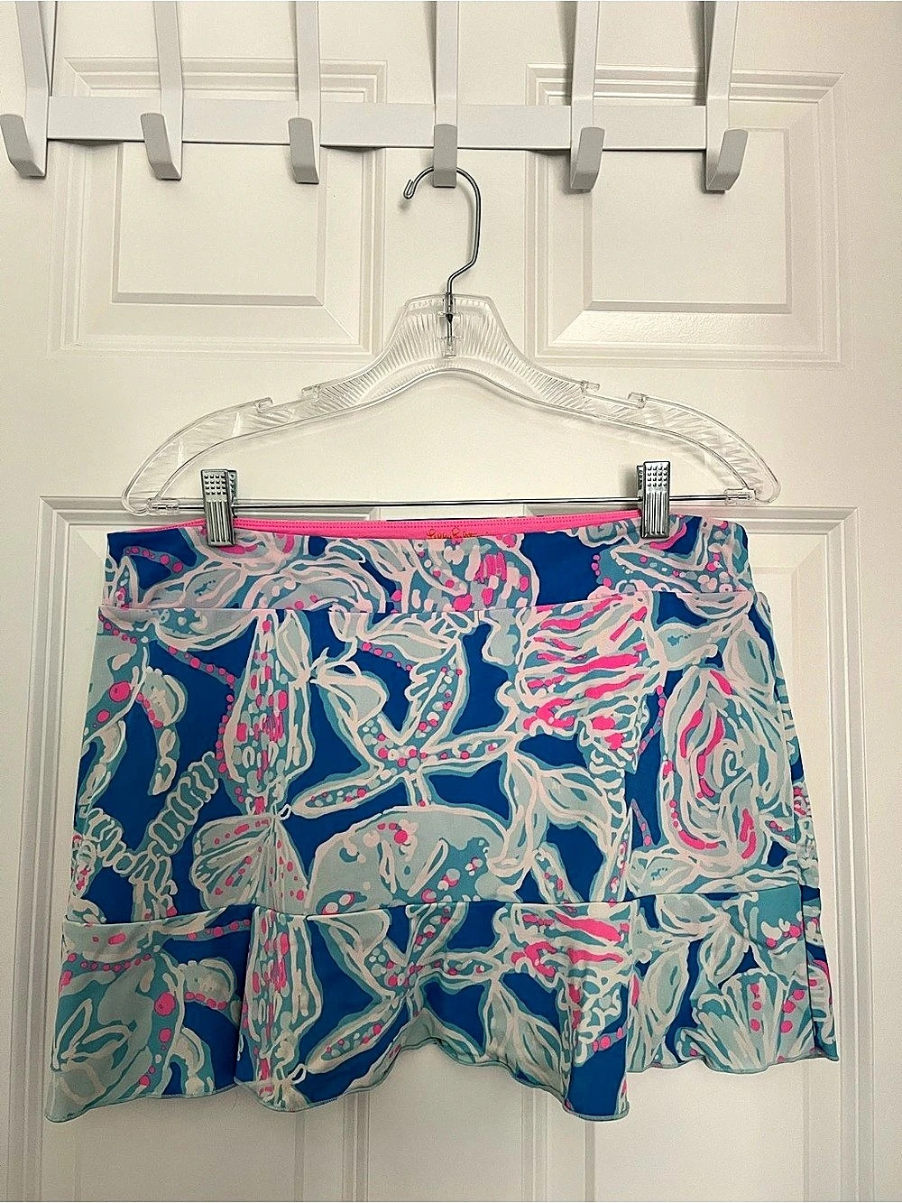 Lilly Pulitzer Luxletic Aila Skort Floral Blue & Pink Large